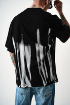 Erkek İMmortal Baskılı Oversize T-Shirt Siyah