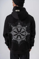 Erkek Itsbyzey Nakışlı Kapüşonlu Oversize Hoodie Siyah - 4