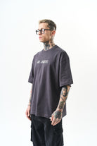 Erkek Los Angeles Baskılı Oversize T-Shirt Füme