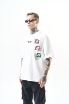 Erkek Low Vision Nakışlı Oversize T-Shirt Beyaz