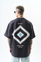 Erkek Memory Baskılı Oversize T-Shirt Füme