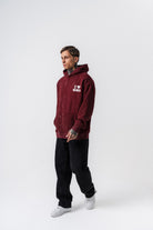 Erkek Mma Baskılı Kapüşonlu Oversize Hoodie Bordo