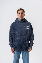 Erkek Mma Baskılı Kapüşonlu Oversize Hoodie Lacivert