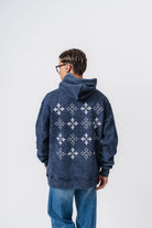 Erkek Muse Baskılı Yıkamalı Kapüşonlu Oversize Hoodie Lacivert