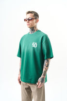 Erkek Ninety Baskılı Oversize T-Shirt Nefti