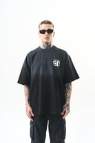 Erkek Ninety Baskılı Oversize T-Shirt Siyah