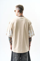 Erkek Orpheus Baskılı Oversize T-Shirt Bej