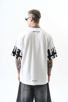 Erkek Orpheus Baskılı Oversize T-Shirt Beyaz