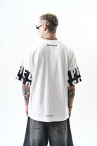 Erkek Orpheus Baskılı Oversize T-Shirt Beyaz