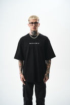 Erkek Palm Baskılı Oversize T-Shirt Siyah