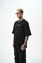 Erkek Palm Baskılı Oversize T-Shirt Siyah