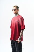 Erkek Pegasus Baskılı Oversize T-Shirt Bordo