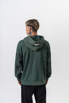 Erkek Root Deep Baskılı Yıkamalı Kapüşonlu Oversize Hoodie Yeşil