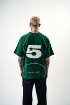 Erkek Swag Nakışlı Oversize T-Shirt Nefti - 1