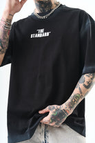 Erkek The Standard Baskılı Oversize T-Shirt Siyah