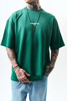 Erkek Unfuckwithable Baskılı Oversize T-Shirt Nefti