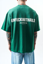 Erkek Unfuckwithable Baskılı Oversize T-Shirt Nefti