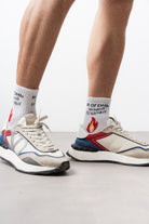 Respire-Unisex Alev Baskılı Uzun Çorap Beyaz-Çorap-2-Milagron.com