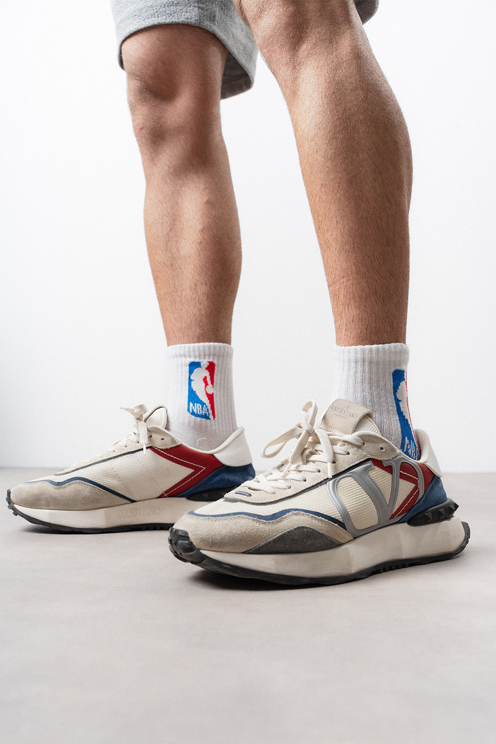 Respire-Unisex Basketbol Temalı Uzun Çorap Beyaz-Çorap-2-Milagron.com