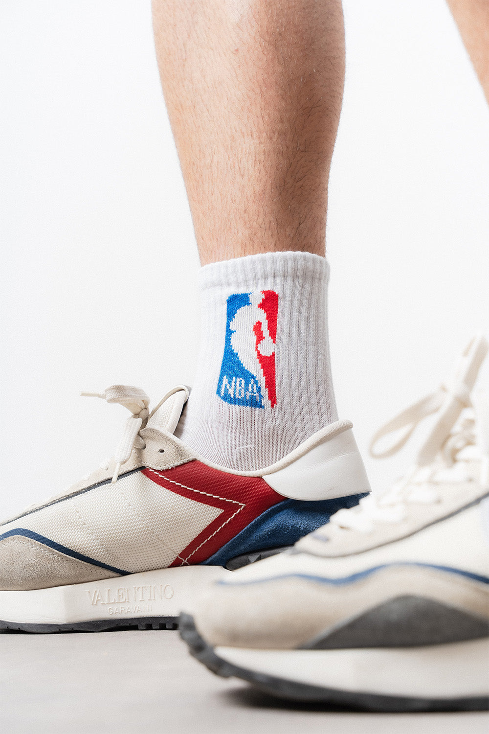 Respire-Unisex Basketbol Temalı Uzun Çorap Beyaz-Çorap-3-Milagron.com