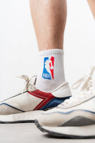 Respire-Unisex Basketbol Temalı Uzun Çorap Beyaz-Çorap-3-Milagron.com