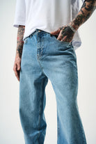 Erkek Washed Baggy Pantolon A.Mavi