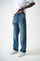 Erkek Washed Baggy Pantolon K.Mavi