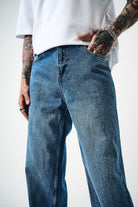 Erkek Washed Baggy Pantolon K.Mavi