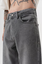 Erkek Washed Baggy Pantolon Koyu Gri