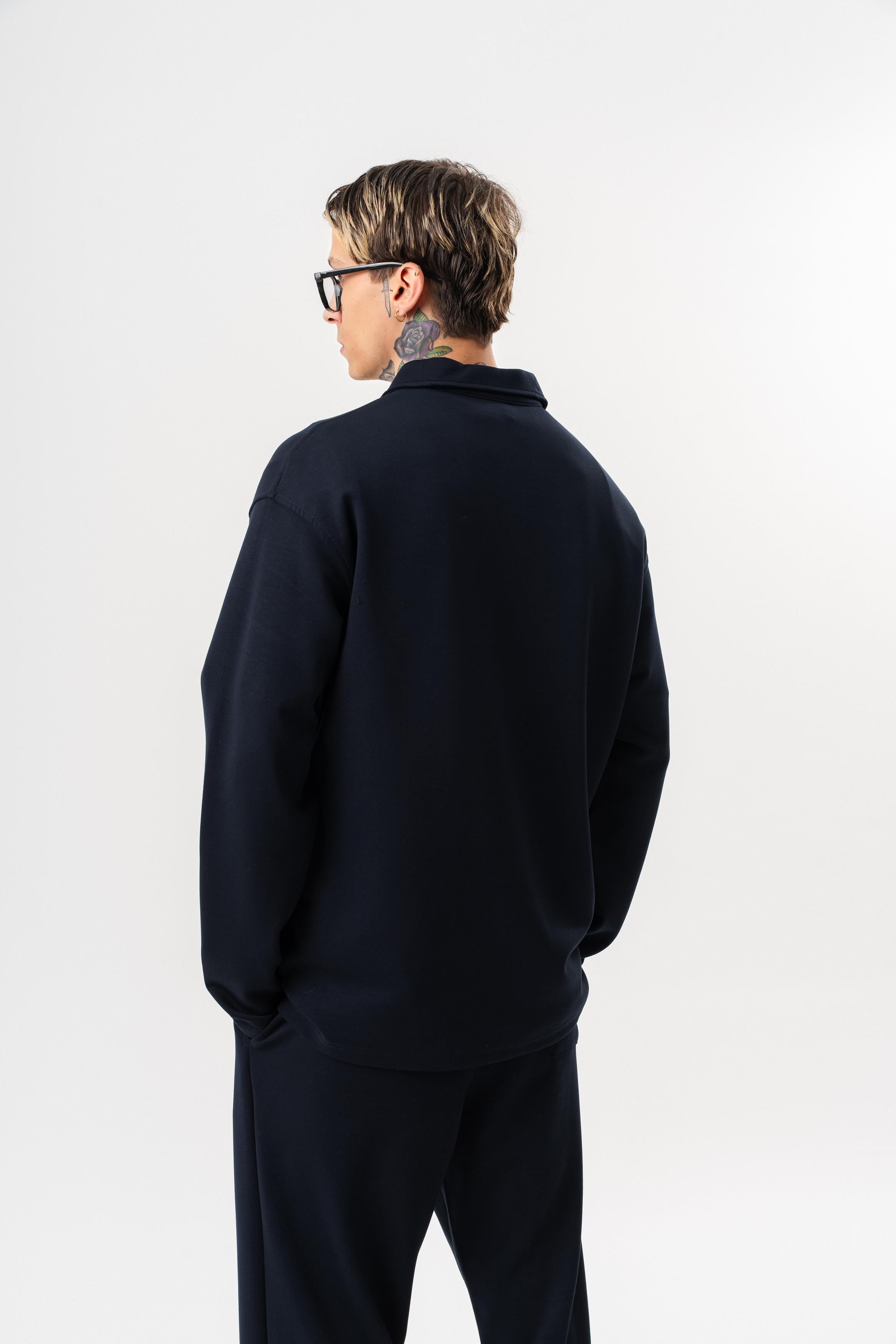Erkek Yarım Fermuarlı Modal Sweatshirt Lacivert