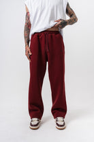 Erkek Respire Yazı Detaylı Basic Baggy Eşofman Altı Bordo