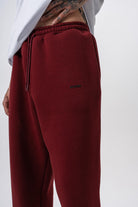 Erkek Respire Yazı Detaylı Basic Baggy Eşofman Altı Bordo