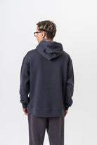 Erkek Respire Yazı Detaylı Kapüşonlu Basic Oversize Hoodie Füme