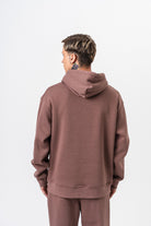 Erkek Respire Yazı Detaylı Kapüşonlu Basic Oversize Hoodie Kakao
