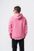 Erkek Respire Yazı Detaylı Kapüşonlu Basic Oversize Hoodie Pembe