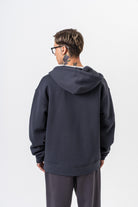 Erkek Respire Yazı Detaylı Kapüşonlu Basic Zip Oversize Hoodie Füme