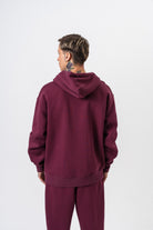 Erkek Respire Yazı Detaylı Kapüşonlu Basic Zip Oversize Hoodie Vişne