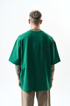 Erkek Respire Yazı Detaylı Oversize T-Shirt Nefti