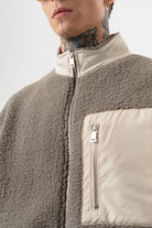 Erkek Zip Oversize Teddy Ceket Koyu Yeşil
