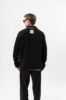 Erkek Zip Oversize Polar Ceket Siyah