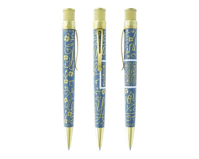 Retro 51-Retro 51 Usps Thank You Stamp Roller Kalem Blue Gray Prr 2259-Roller Kalem-3-Milagron.com