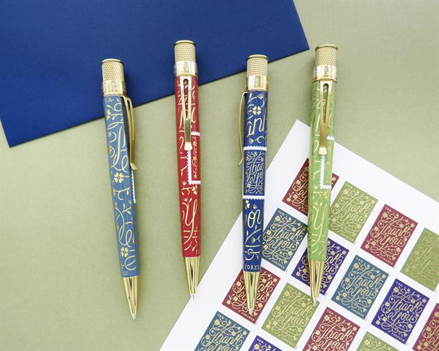 Retro 51-Retro 51 Usps Thank You Stamp Roller Kalem Blue Gray Prr 2259-Roller Kalem-5-Milagron.com