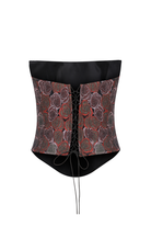 Roccie-Arina Patterned Strapless Corset-Büstiyer-2-Milagron.com
