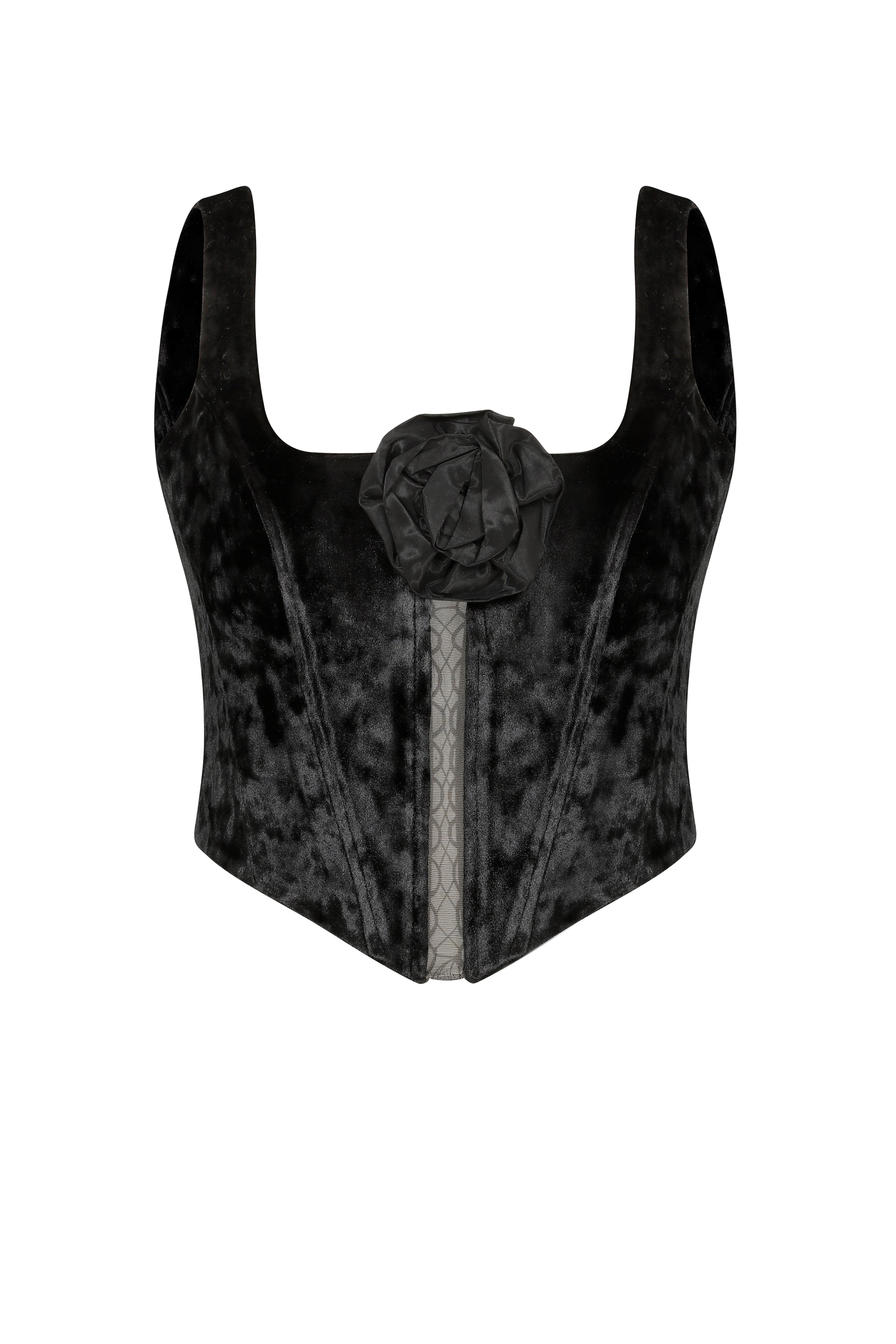Roccie-Chelina R Velvet Corset-Büstiyer-1-Milagron.com