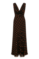 Roccie-Elsie Draped Chiffon Maxi Dress-Elbise-1-Milagron.com