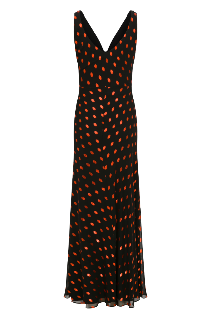 Roccie-Elsie Draped Chiffon Maxi Dress-Elbise-2-Milagron.com