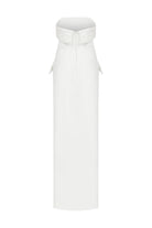 Roccie-Gloria Strapless Wrap Effect Maxi Dress-Elbise-5-Milagron.com