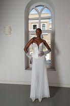 Roccie-Jolina Pleated Long Skirt-Etek-3-Milagron.com