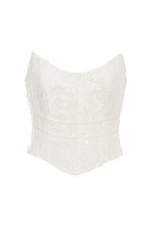 Roccie-Marie Strapless Corset With Sequined Side Bead Detail-Büstiyer-1-Milagron.com