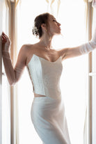 Roccie-Marie Strapless Corset With Sequined Side Bead Detail-Büstiyer-2-Milagron.com